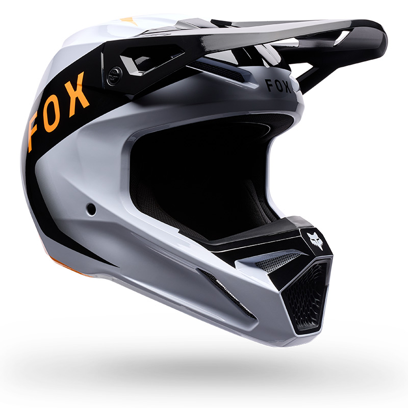 casque fox v1 noble blanc noir orange moto