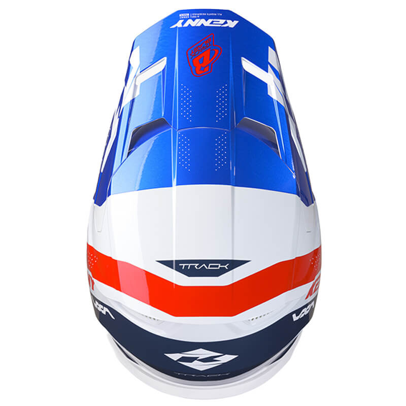 casque kenny track graphic blast bleu rouge blanc 27 mx