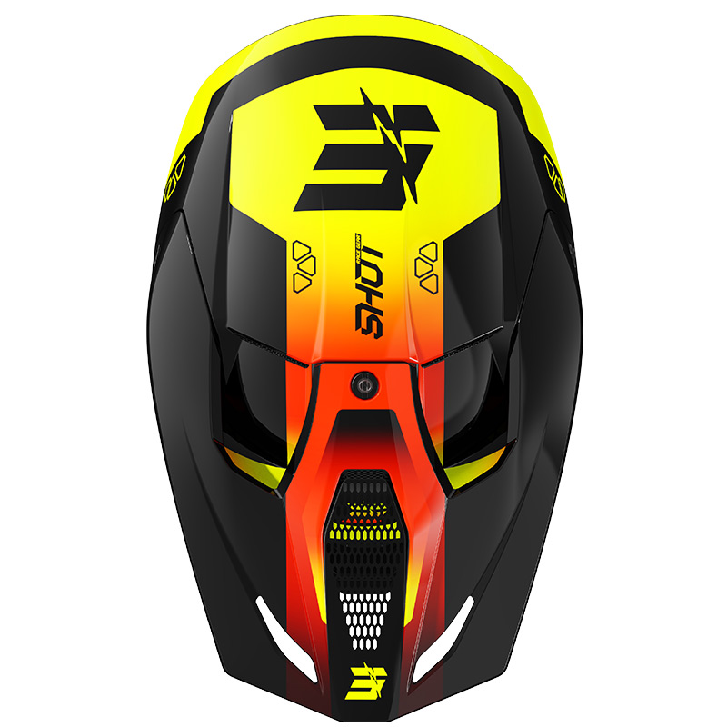 casque shot enfant furious rocket neon jaune moto
