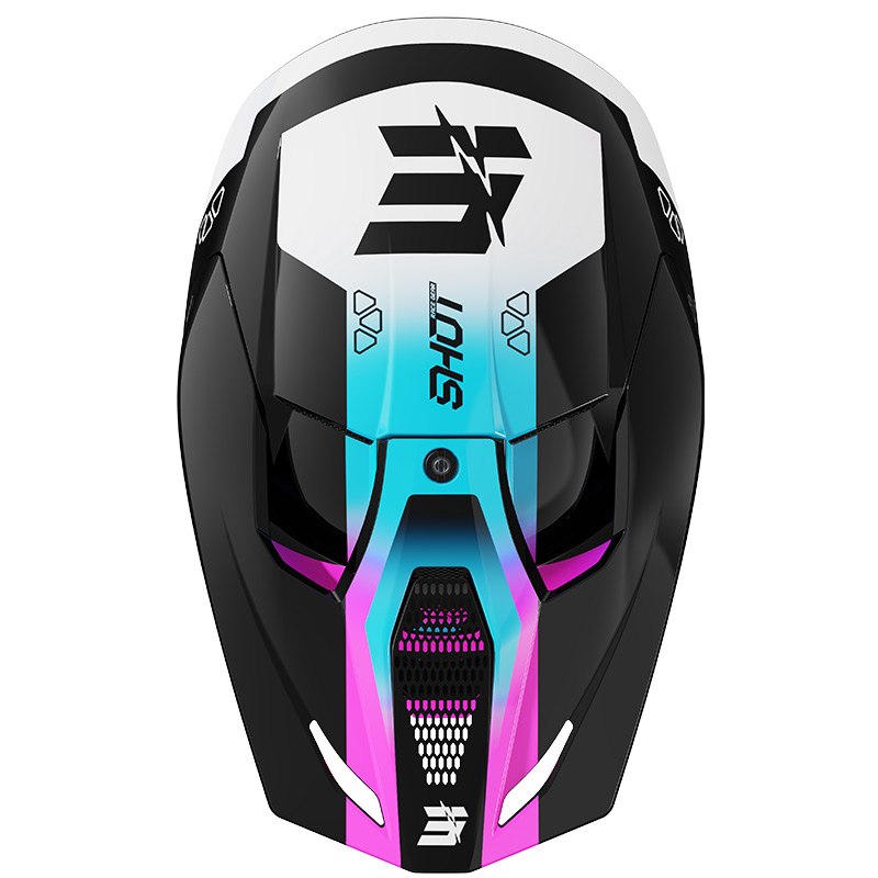 casque shot enfant furious rocket rose bleu moto