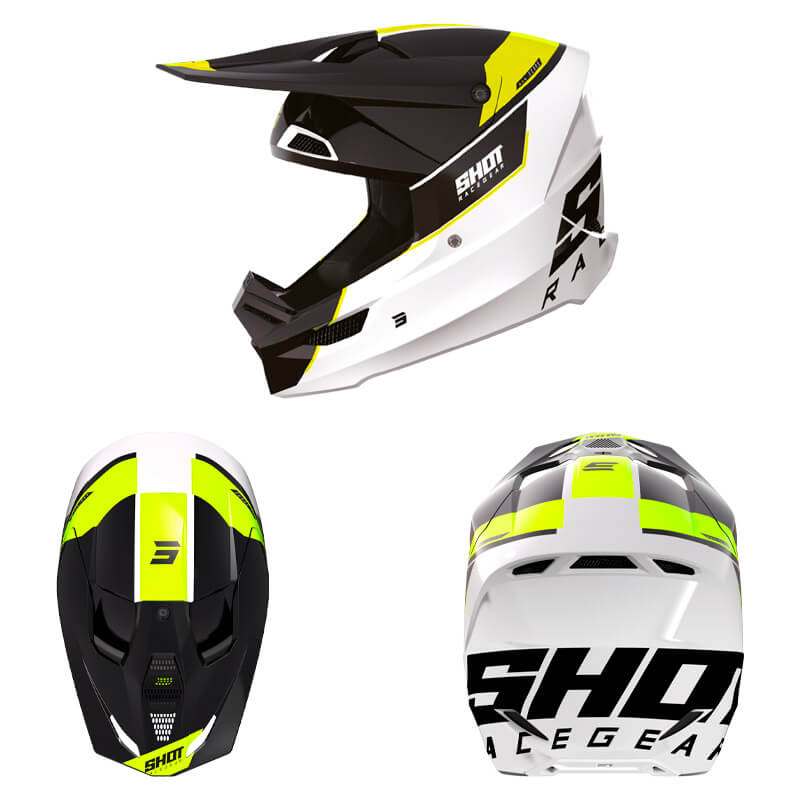 casque shot furious scope 2023 noir jaune motocross