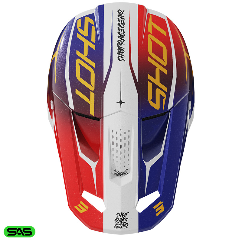 casque shot furious side bleu rouge moto