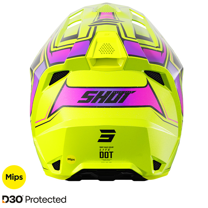 casque shot lite glory neon jaune cross