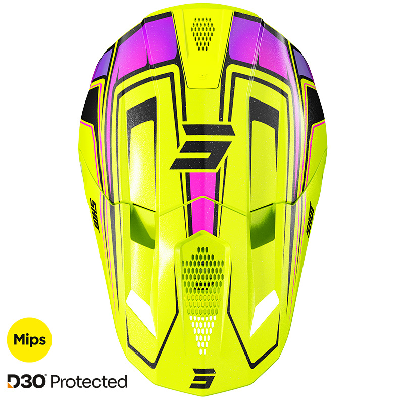 casque shot lite glory neon jaune moto