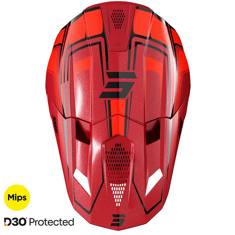 casque shot lite glory rouge moto
