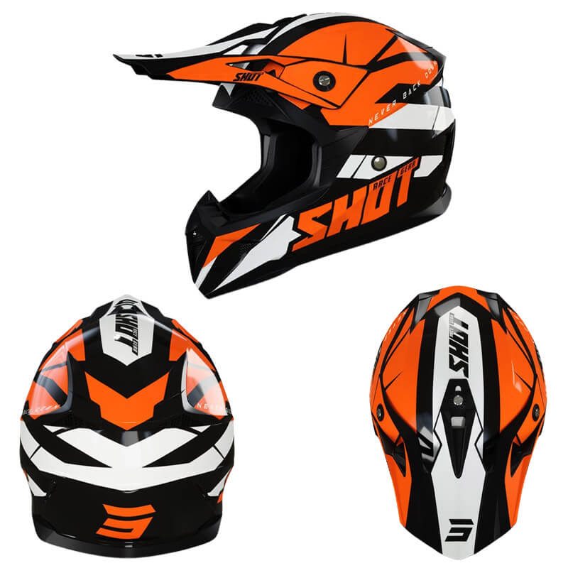 casque shot pulse revenge cross 2022 orange noir blanc enduro