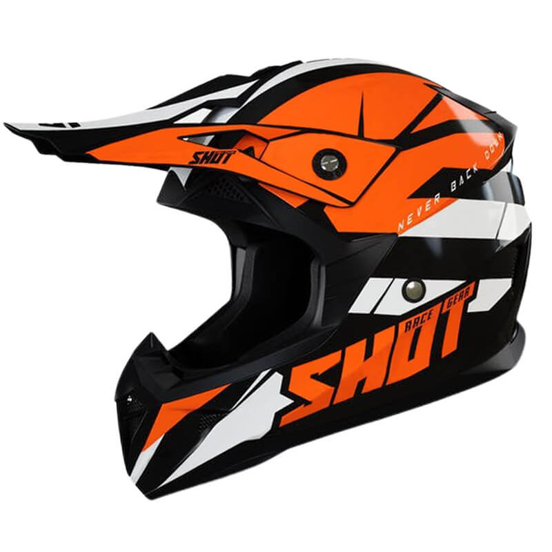 casque shot pulse revenge cross 2022 orange noir blanc mx