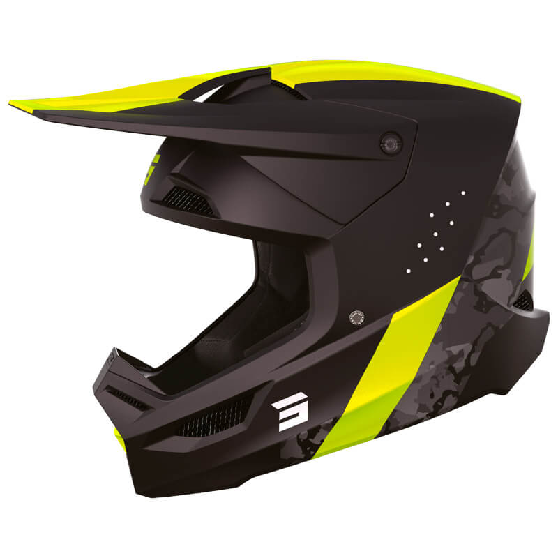 casque shot race camo 2023 jaune mx