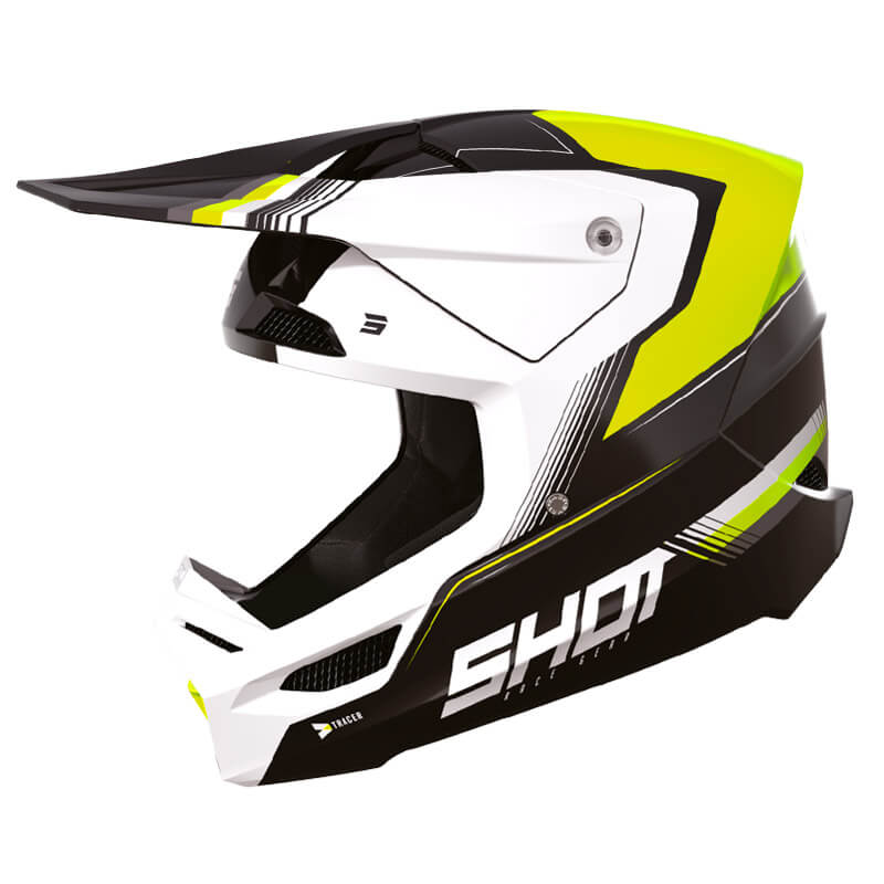 casque shot race tracer 2023 jaune fluo mx