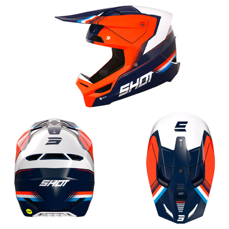 casque shot race tracer 2023 orange motocross