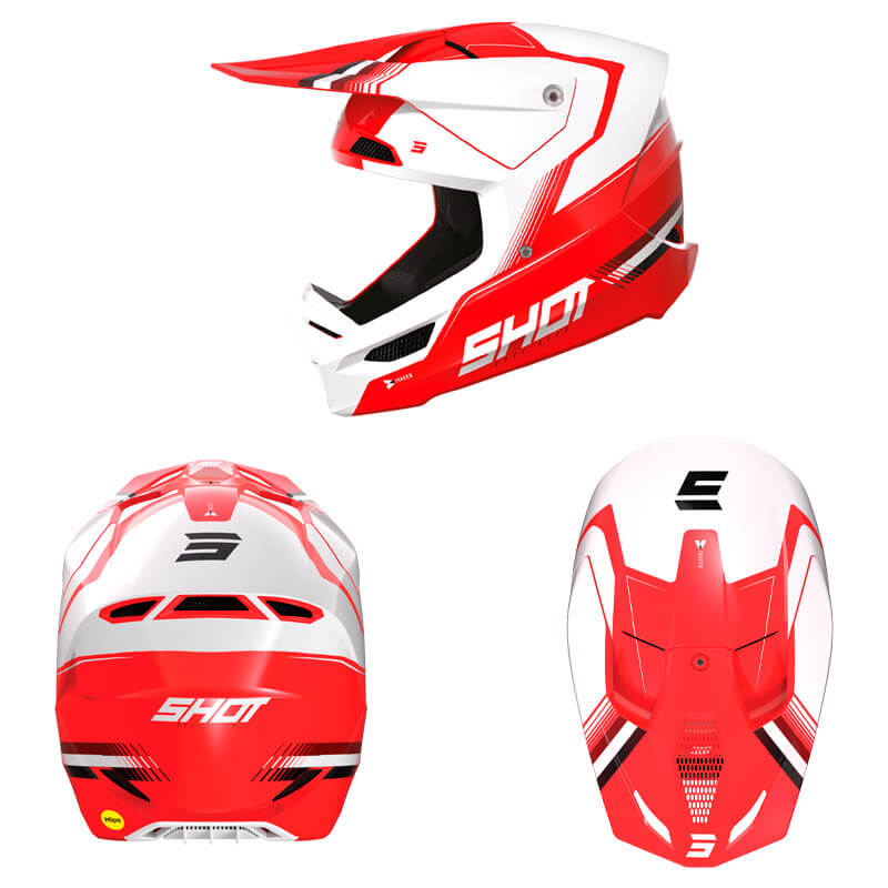 casque shot race tracer 2023 rouge motocross