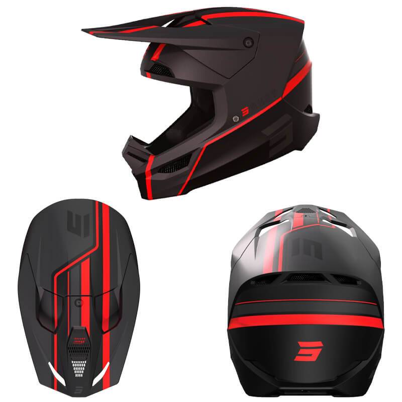 casque shot racing furious heritage 2023 noir rouge motocross