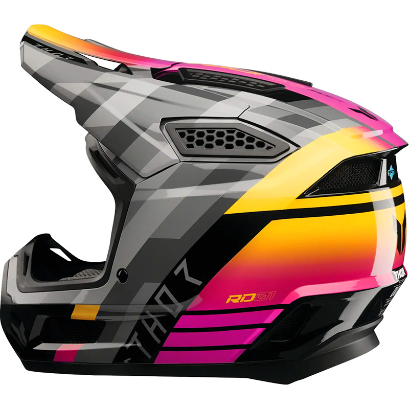 casque thor fleet camber 26 gris rose jaune moto