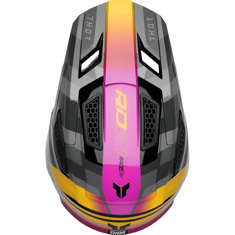 casque thor fleet camber 26 gris rose jaune mx