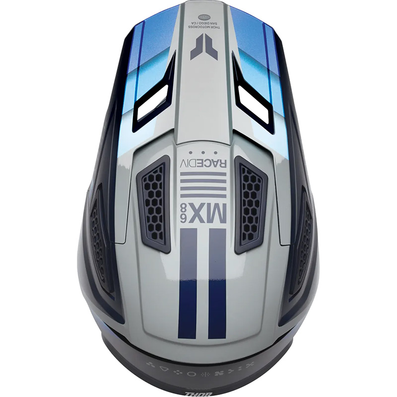 casque thor fleet defy 26 bleu gris moto