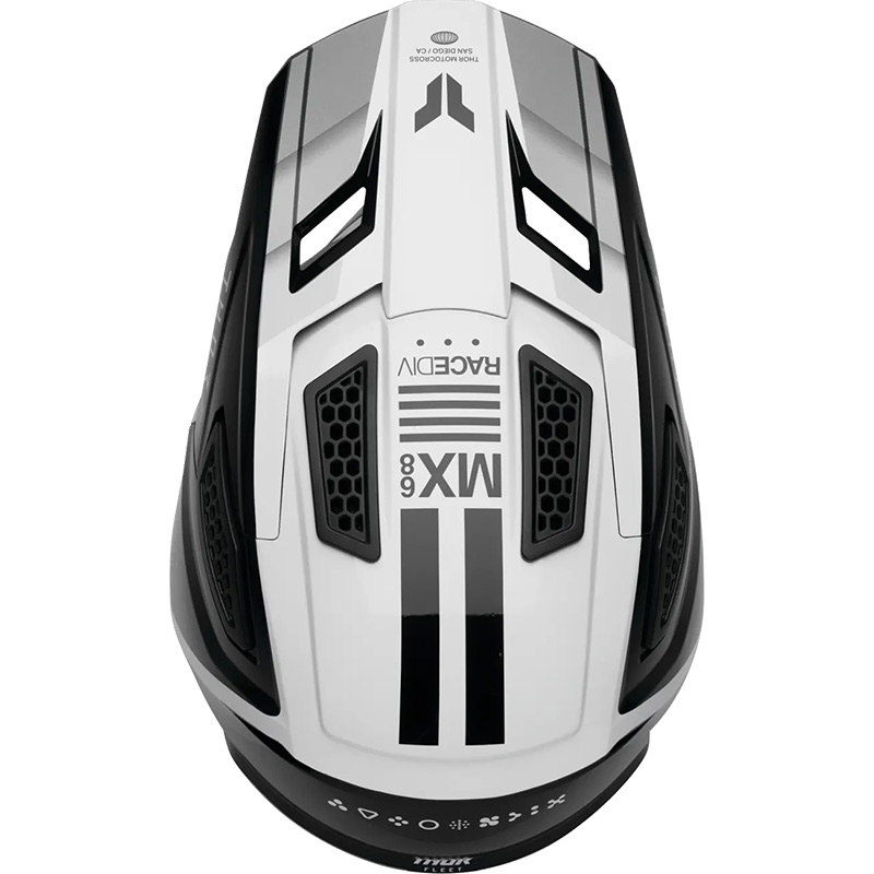 casque thor fleet defy 26 noir blanc enduro