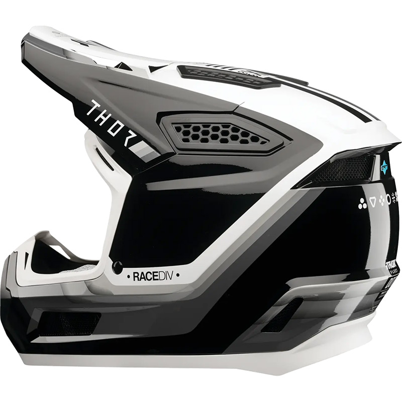 casque thor fleet defy 26 noir blanc moto