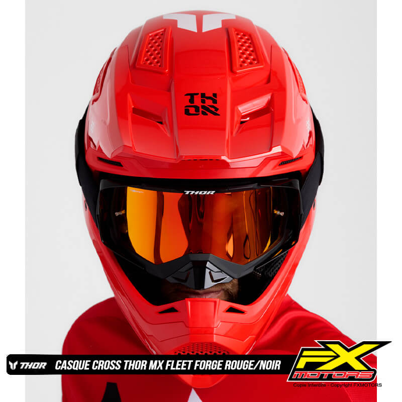 casque thor mx fleet forge rouge noir 2025 fxmotors