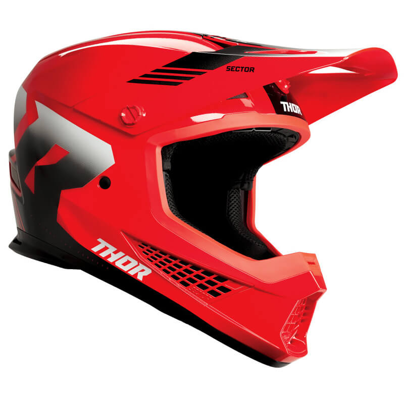 casque thor mx sector carve rouge 2024