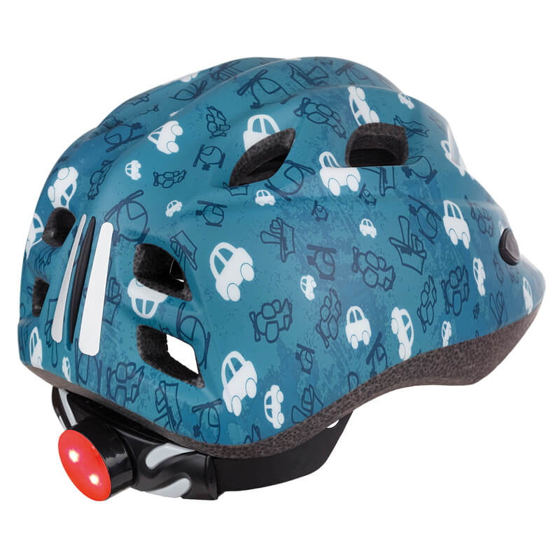 casque velo enfant polisport bleu lumiere led