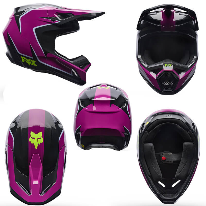 casque yth fox racing raid violet 27 mx
