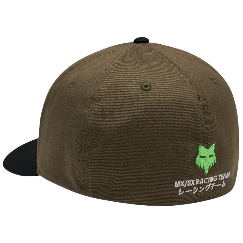 casquette fox racing kawasaki kaki sx