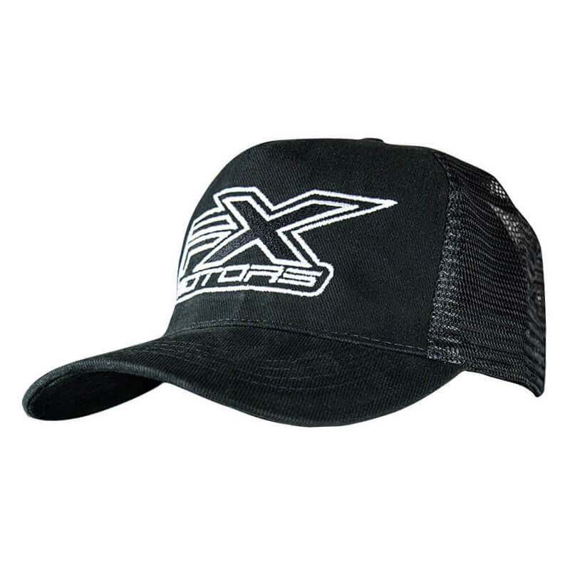 casquette fxmotors logo brode noir blanc