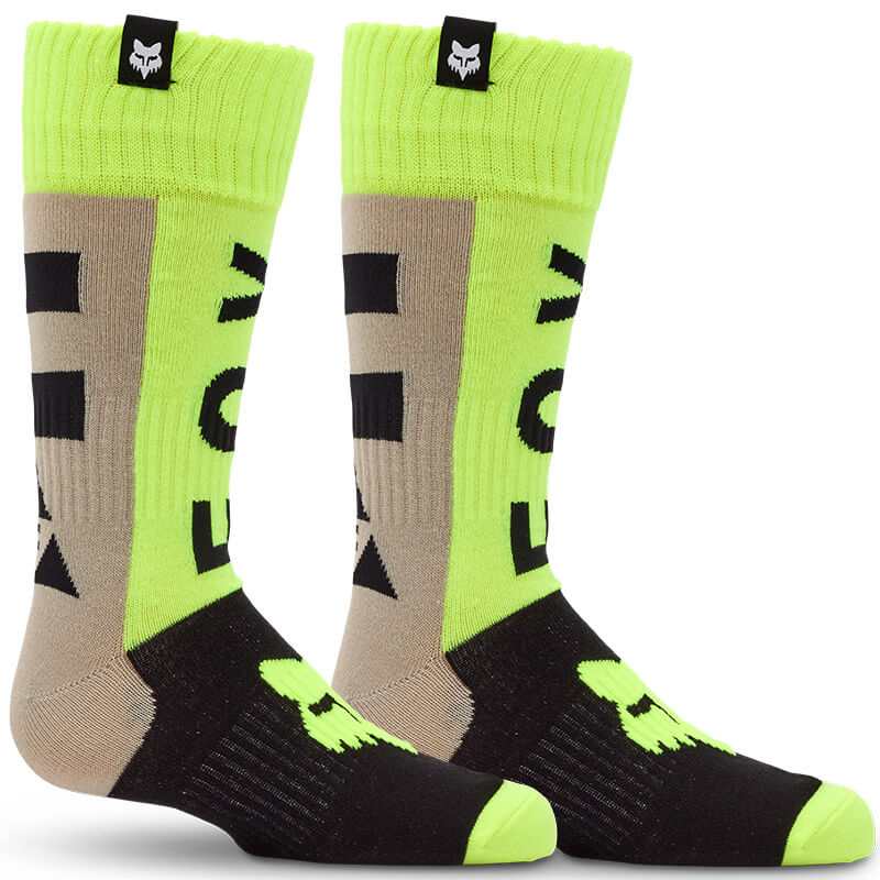 chausettes enfant fox racing 180 collect jaune noir gris