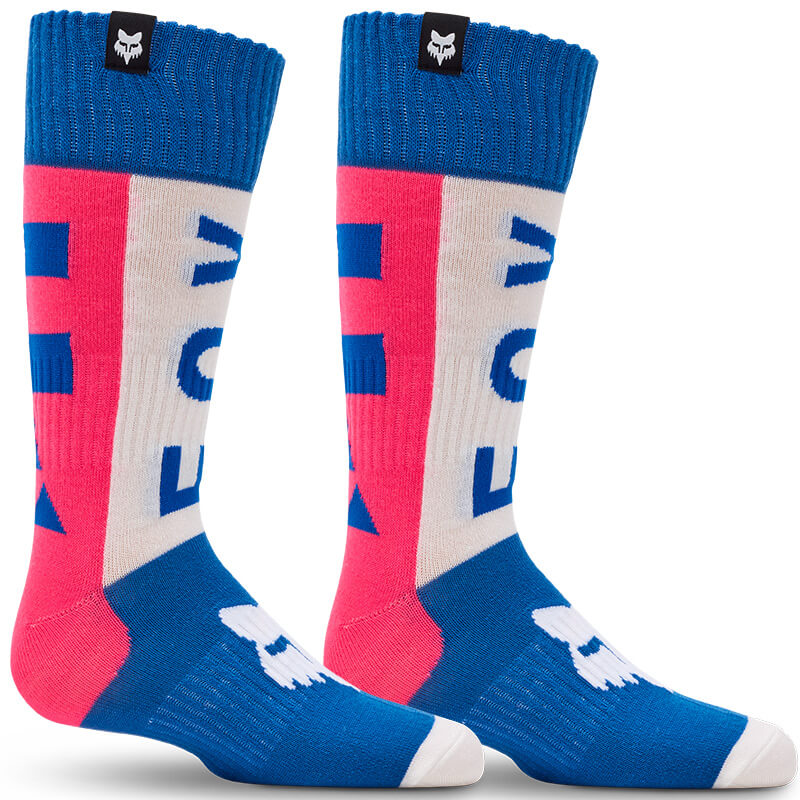chausettes enfant fox racing 180 collect rose bleu blanc