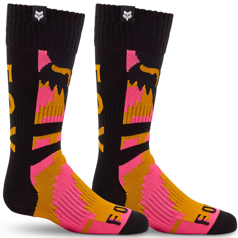 chausettes enfant fox racing kairos rose orange