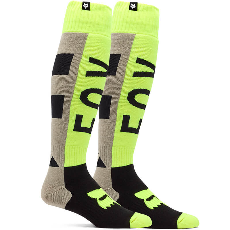 chaussette fox racing collect 180 mx gris jaune 26