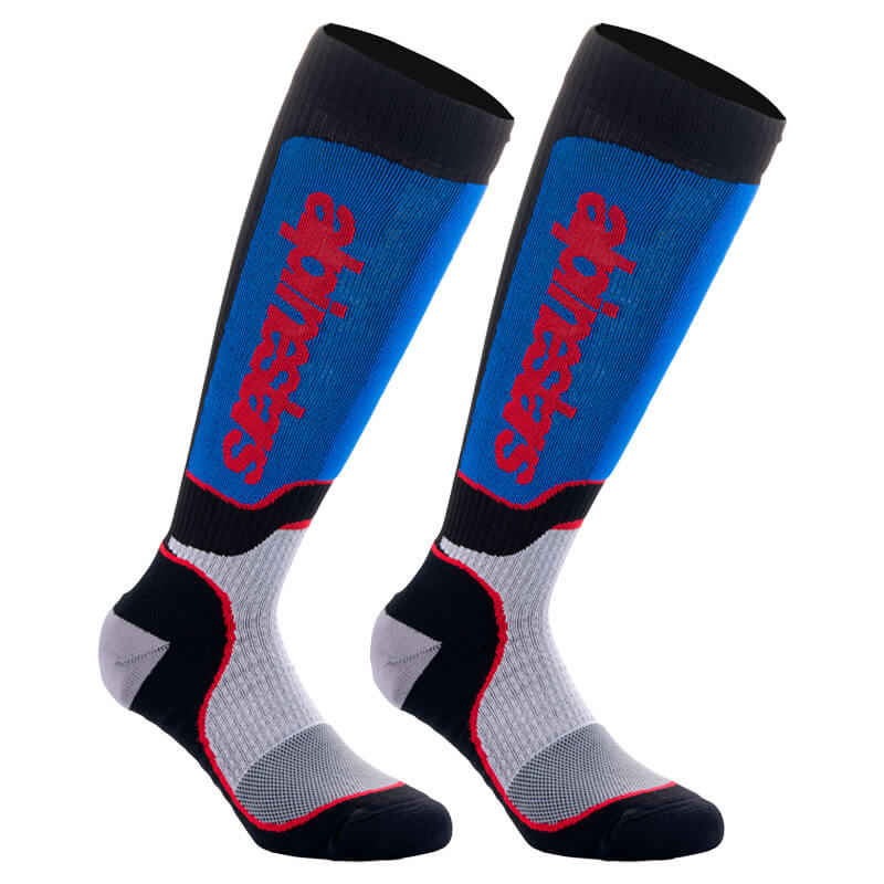 chaussettes alpinestars mx plus 2024 bleu mx