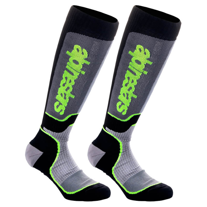 chaussettes alpinestars mx plus 2024 gris mx