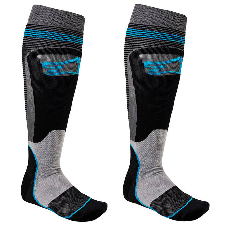 chaussettes alpinestars mx plus1 noir bleu clair 2020