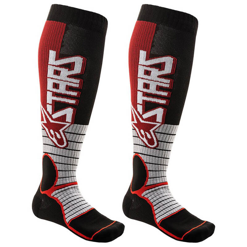 chaussettes alpinestars mx pro rouge gris noir 2020