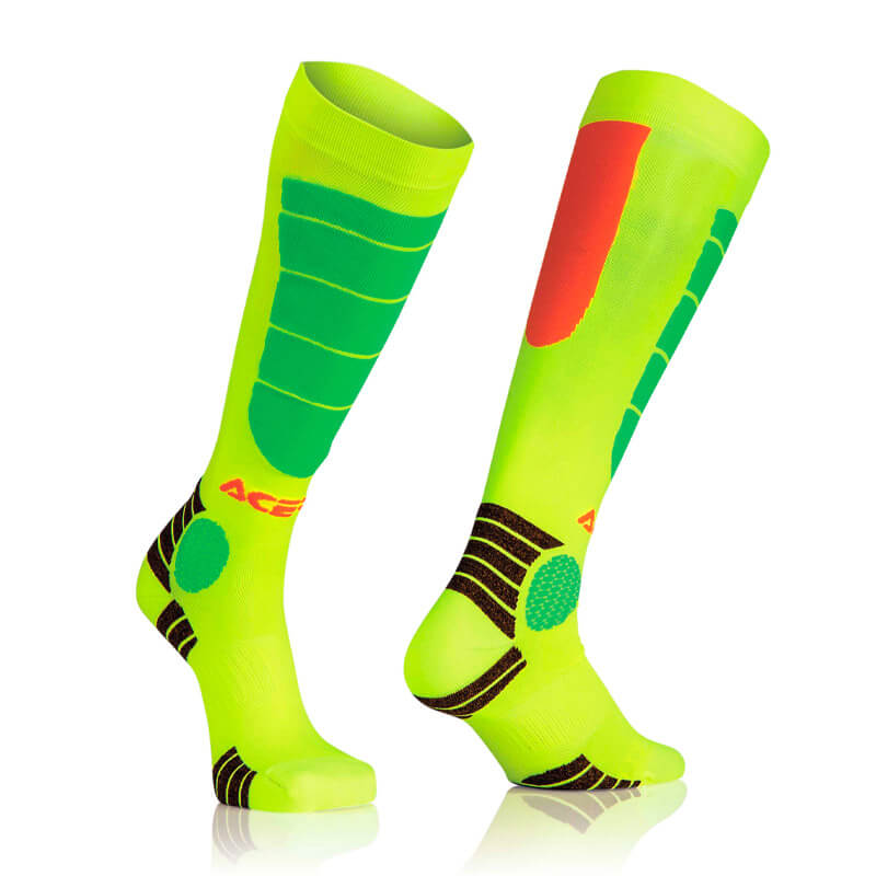 chaussettes enfant acerbis impact jaune fluo mx