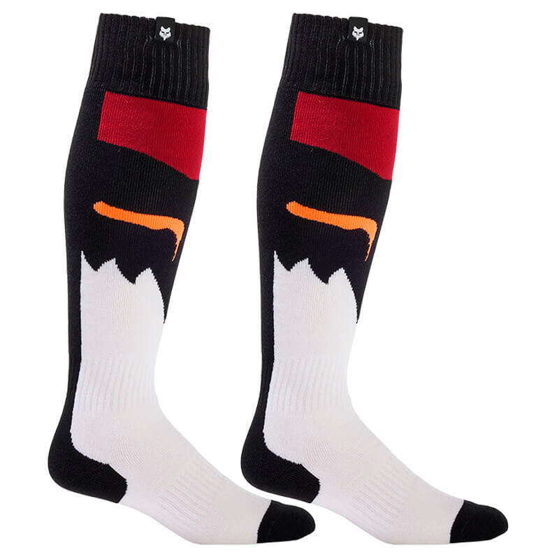 chaussettes fox racing 180 flora 2024 blanc orange mx