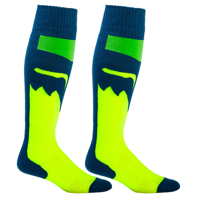 chaussettes fox racing 180 flora 2024 jaune fluo mx