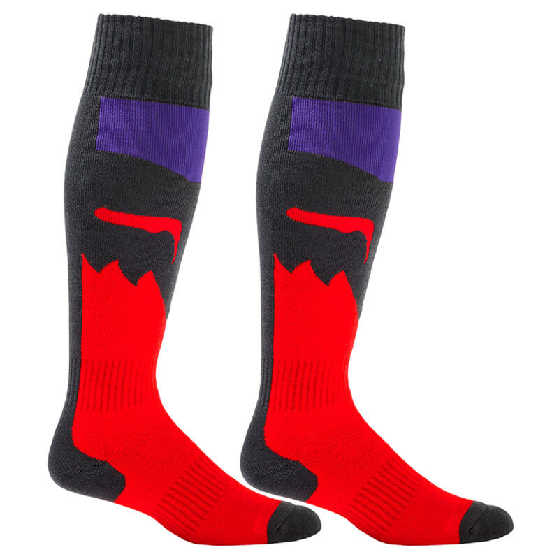 chaussettes fox racing 180 flora 2024 rouge noir mx