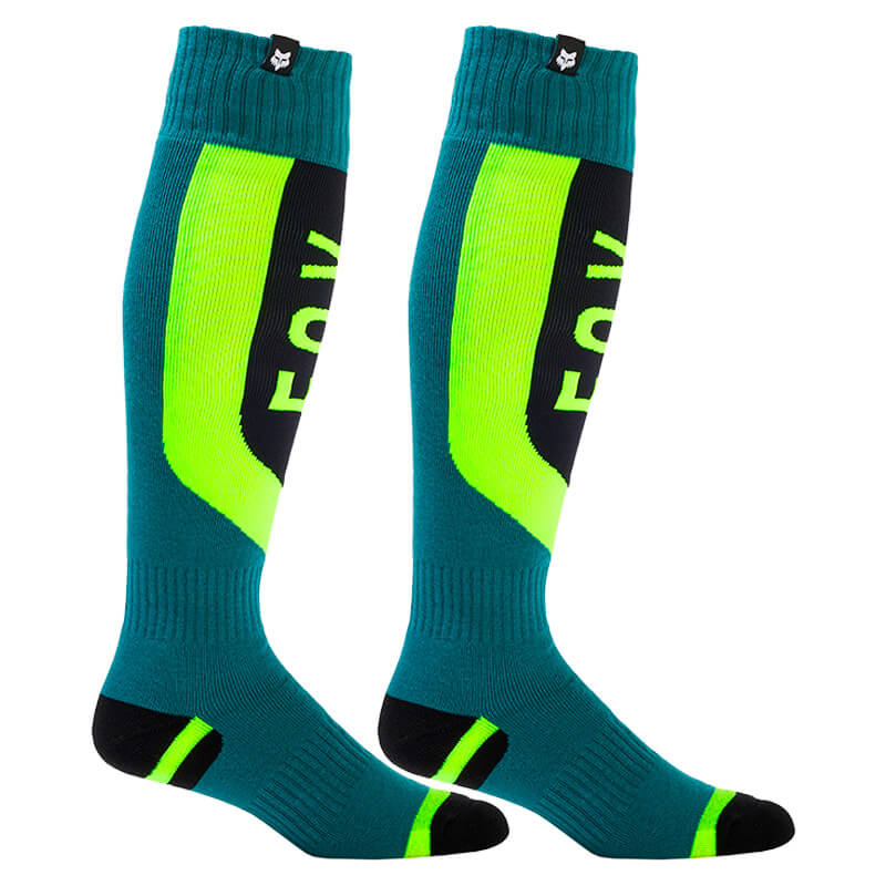 chaussettes fox racing 180 nitro2024 jaune fluo bleu mx