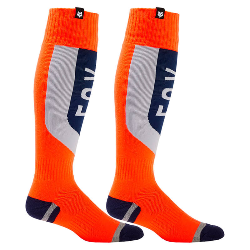 chaussettes fox racing 180 nitro2024 orange bleu marine mx