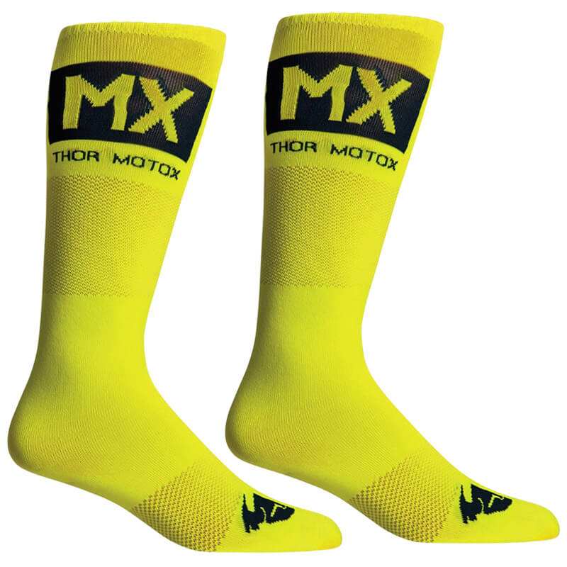 chaussettes kid thor mx cool 2022 jaune fluo cross