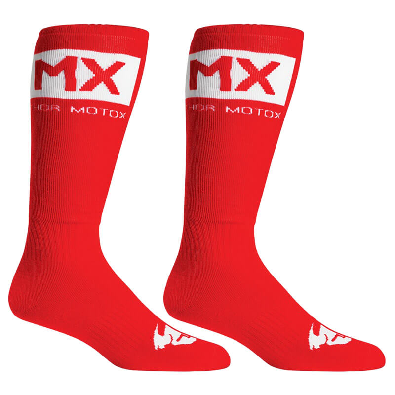 chaussettes kid thor mx solid 2022 rouge blanc enduro