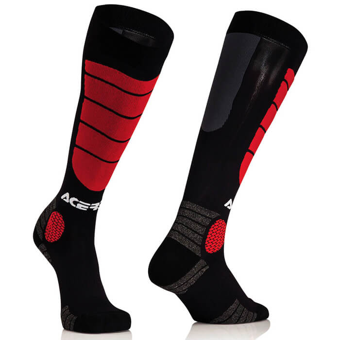 chaussettes mx acerbis impact noir rouge 2021