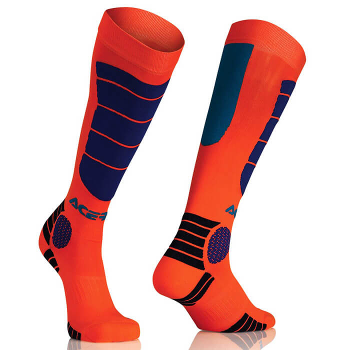 chaussettes mx acerbis impact orange bleu 2021