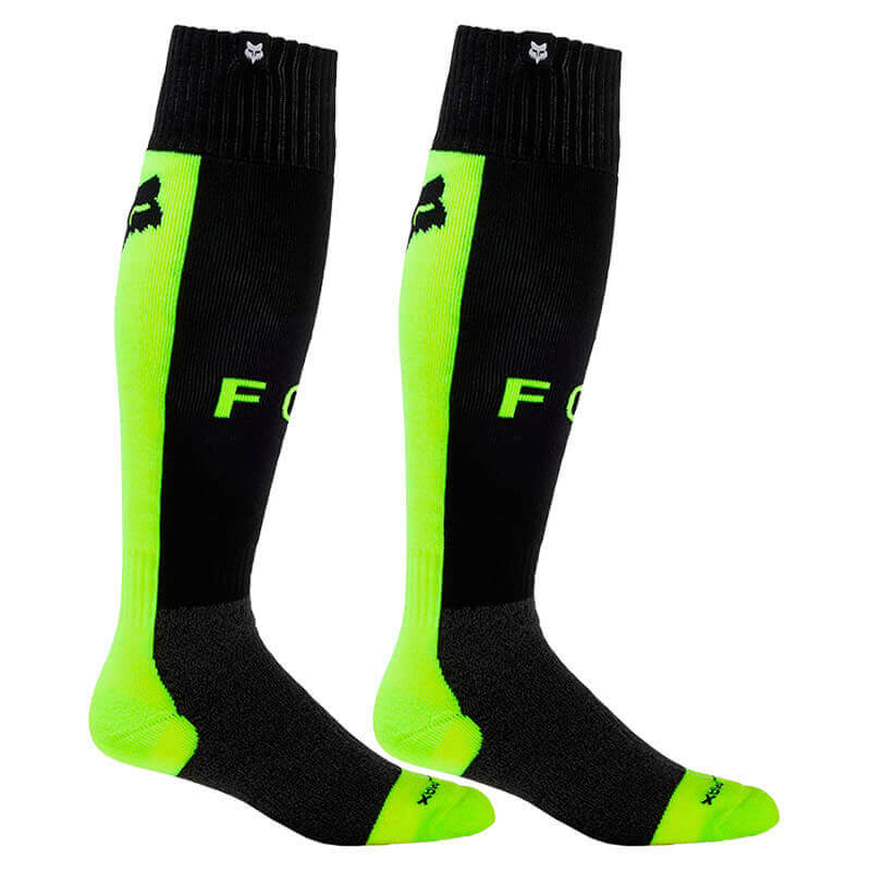 chaussettes mx fox racing 360 core 2024 jaune fluo