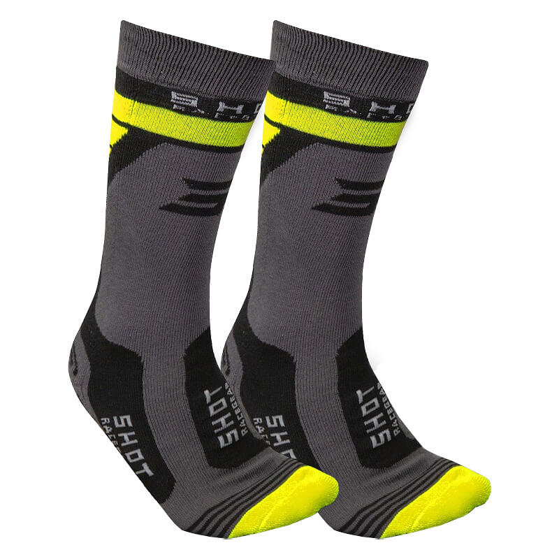 chaussettes shot race 2 0 2022 jaune fluo mx