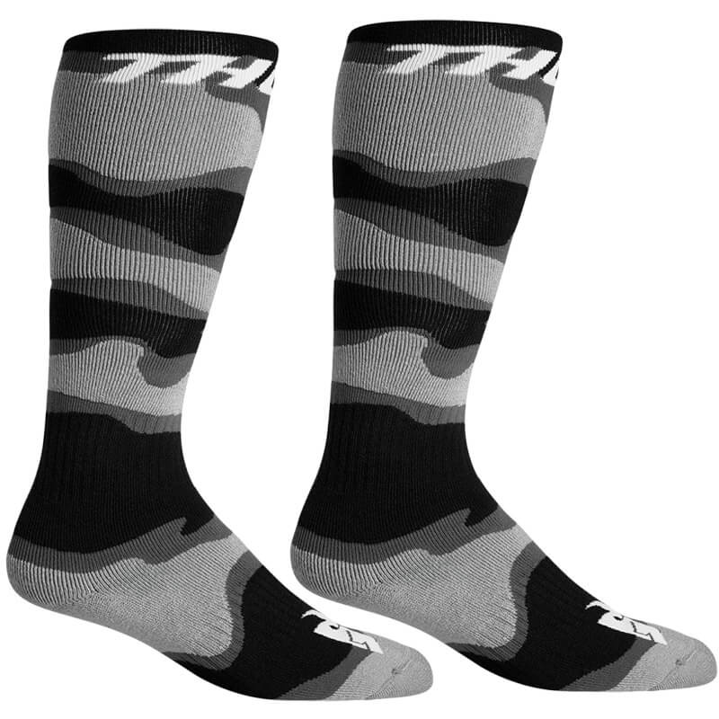 chaussettes thor mx camo 2022 gris noir cross