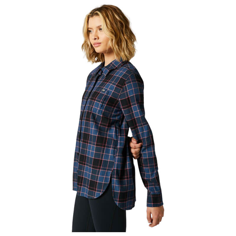 chemise fox racing femme pines flannel 2021 bleu motocross