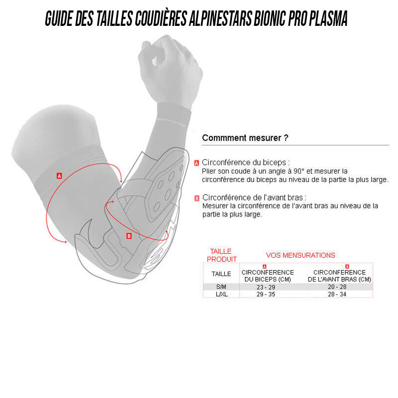 coudieres alpinestars bionic pro plasma taille